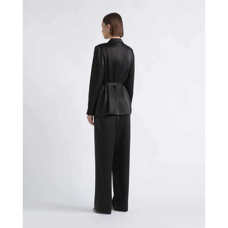 Cue Satin Tie Belt Shirt image number 5